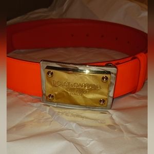 DOLCE & GABBANA  Belt Vernice Fluo Gold & Silver Tone Metal 90 cm/36in